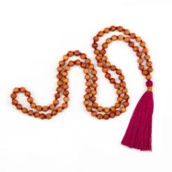 Japa Mala De Sándalo 25 Japa Mala De Sándalo -Yogaye Ventas collar fucsia mala